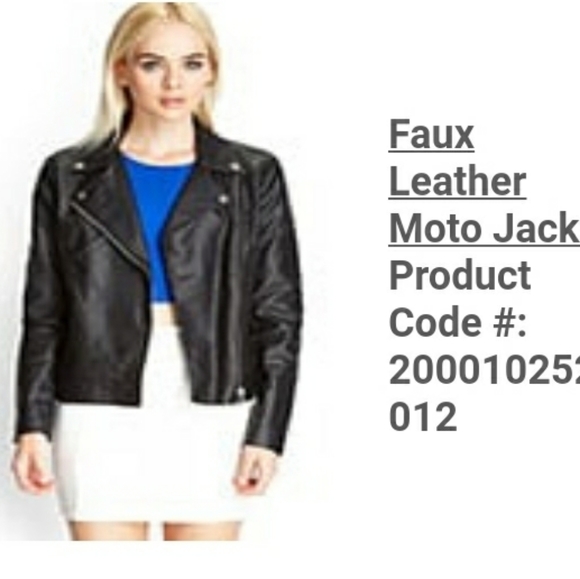 Forever 21 Black Faux Leather Moto Jacket - Sz S - Picture 7 of 7